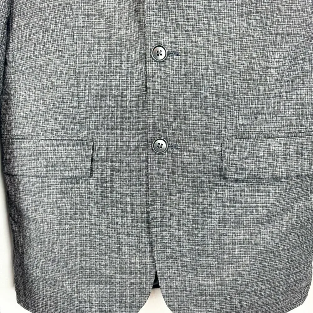 John Varvatos Men's Wool Sport Coat Blazer‎ Office Jacket Grey Pattern Size 36R